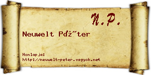 Neuwelt Péter névjegykártya
