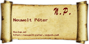 Neuwelt Péter névjegykártya